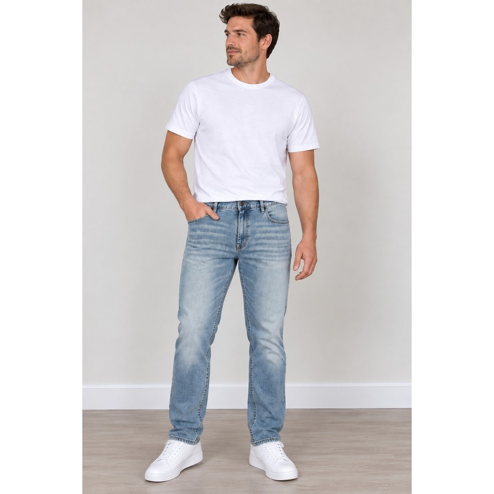 American Rag Men's Light Wash Stretch Denim Slim Fit Straight Jeans Size 34